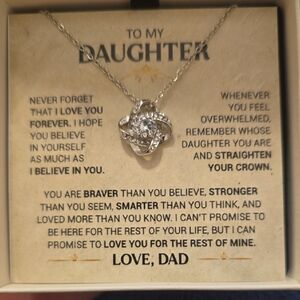 Silver Love Knot Crystal Necklace Elegant Jewelry